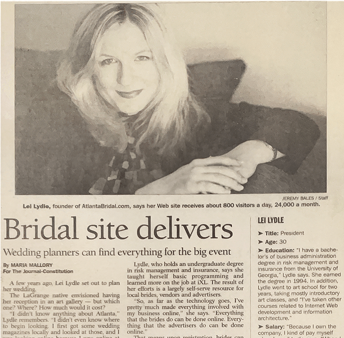 The AJC Atlanta Tech article from 2002 that featured Lei Lydle